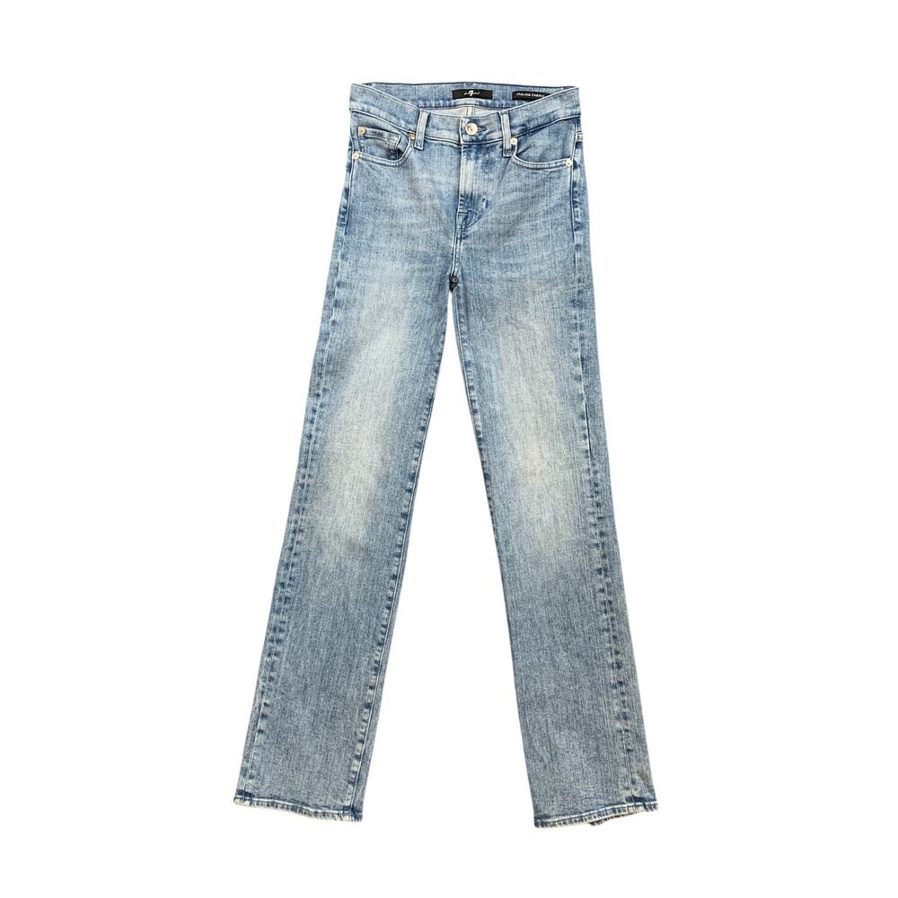 7 For All Mankind Jeans Womens 25 Denim Italian Fabric Slim Straight High Rise
